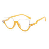 Ag Vintage Semi-Rimless Cat Eye Glasses Frame Cat Eye Frames Southood Yellow